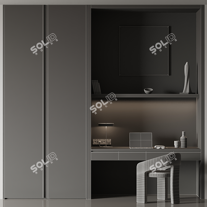 Spacious Height-Adjustable Workstation 3D model image 5