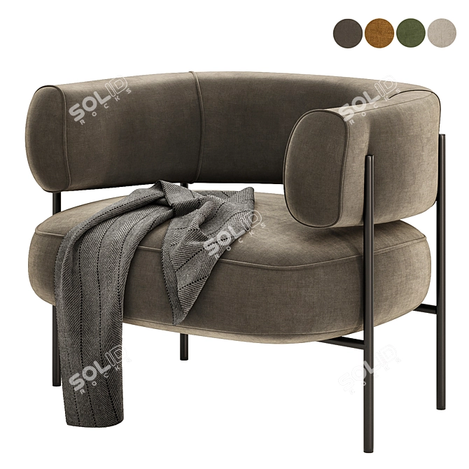 Modern Blanc Armchair, 4 Colors 3D model image 3