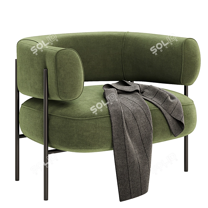 Modern Blanc Armchair, 4 Colors 3D model image 5