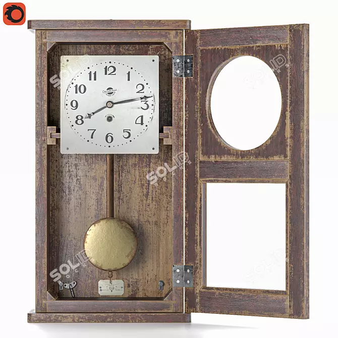 Orlov Wall Clock with Pendulum 3D model image 1