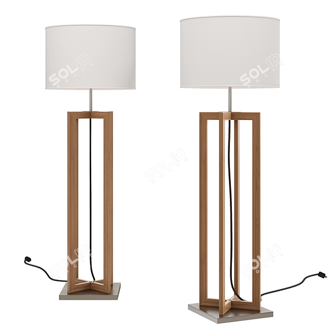 Vertigo Teak Outdoor Floor Lamp 3D model image 1