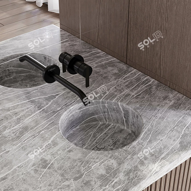 Elegant Bathroom Set with Inbani Faucet 3D model image 3
