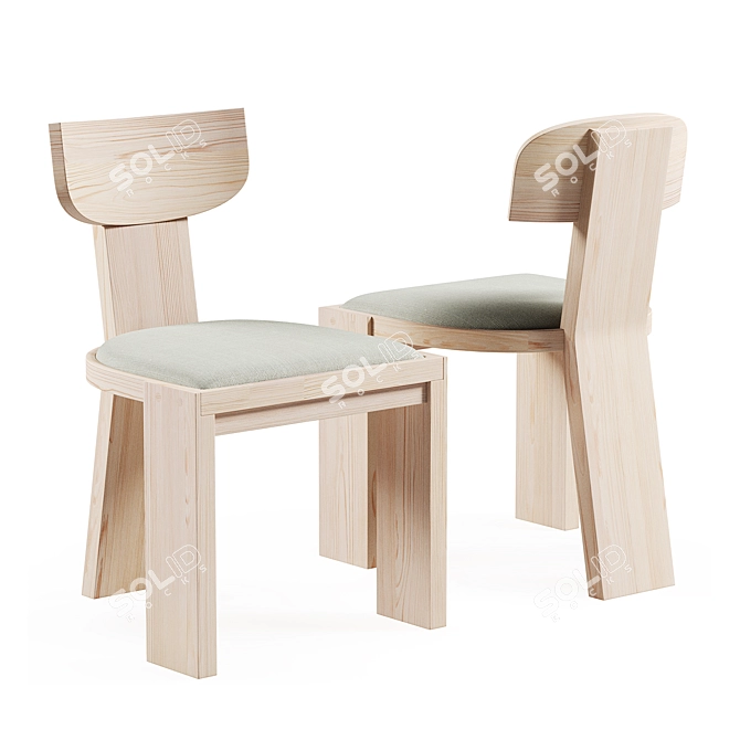 Modern Dining Chair Set De la Espada 3D model image 2