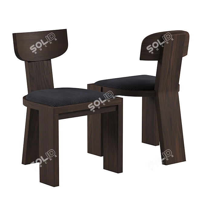 Modern Dining Chair Set De la Espada 3D model image 4