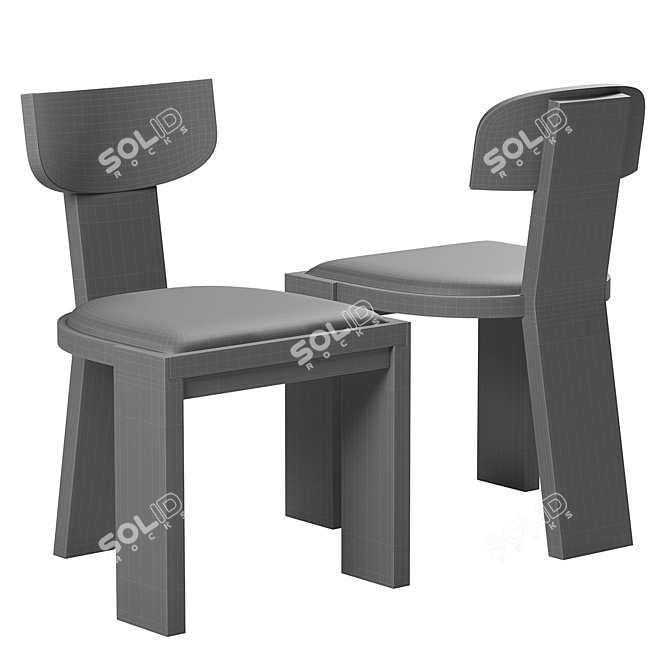 Modern Dining Chair Set De la Espada 3D model image 5