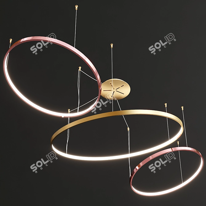 Sleek Metal LED Pendant Lamp 3D model image 4