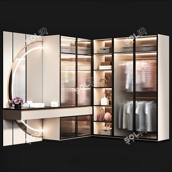 Modern Wardrobe for High-end Renders 3D model image 1