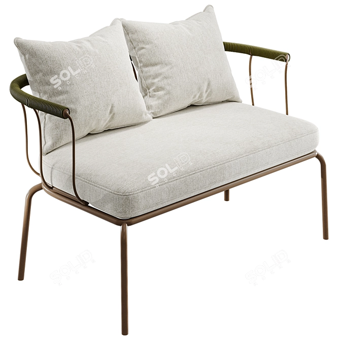 Golden Lounge Sofa: Urban Chic 3D model image 1
