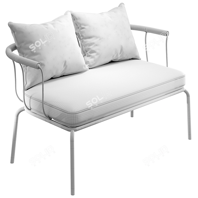 Golden Lounge Sofa: Urban Chic 3D model image 2