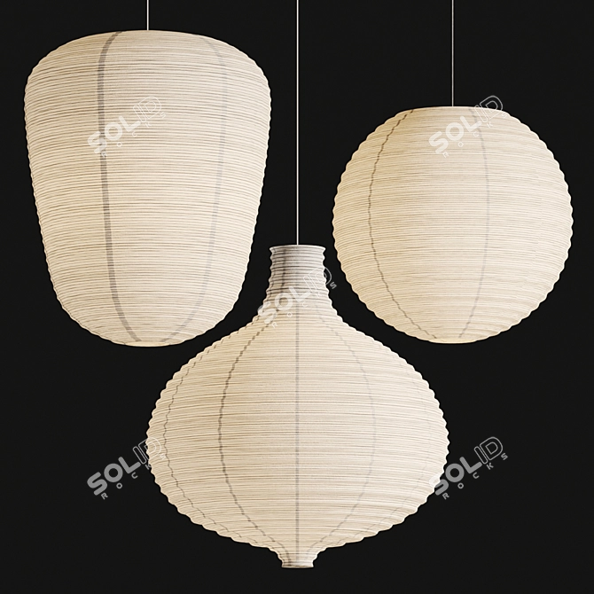 Ethereal Rice Paper Lighting Collection 3D model image 3