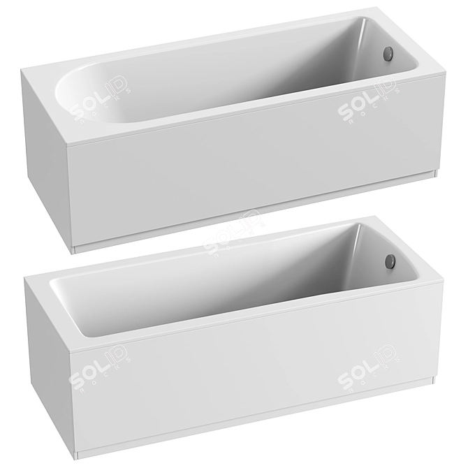 Drench Straight Bath Collection 3D model image 1