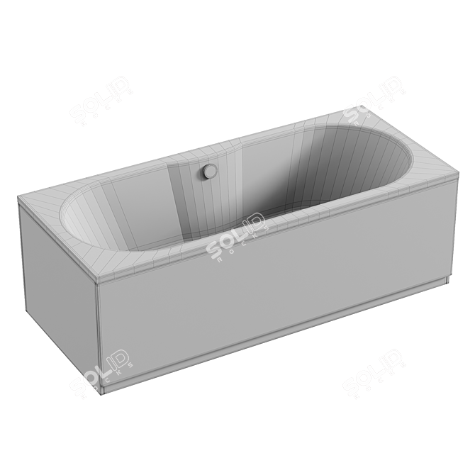 Title: Wave Double-Ended Bath Set 3D model image 3