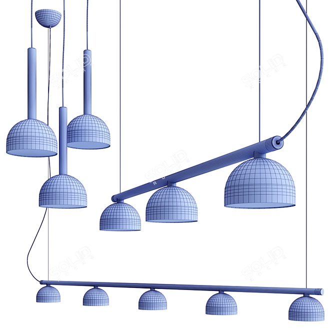 Elegant Blush Pendant Lighting Solution 3D model image 3