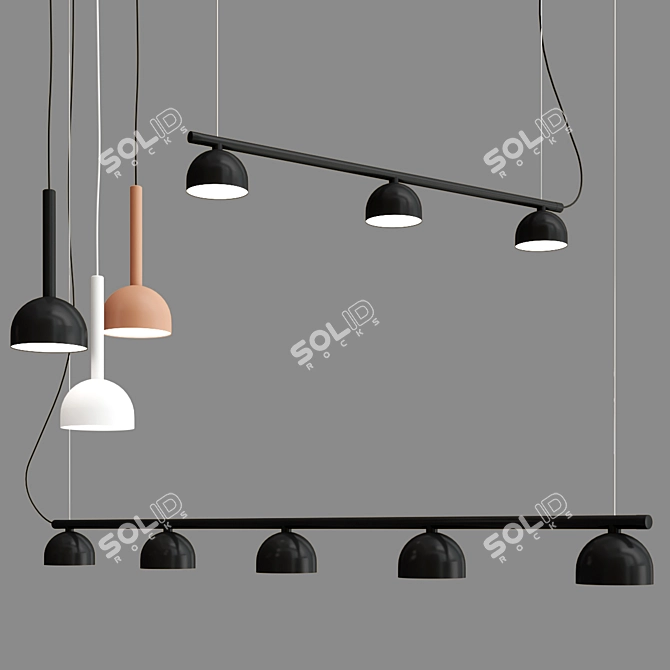 Elegant Blush Pendant Lighting Solution 3D model image 4