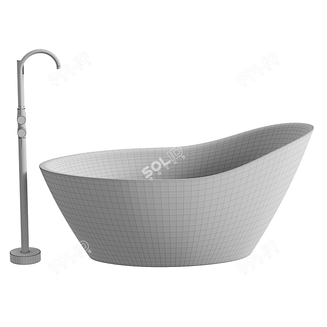 Elegant Andreia White Freestanding Bath 3D model image 3