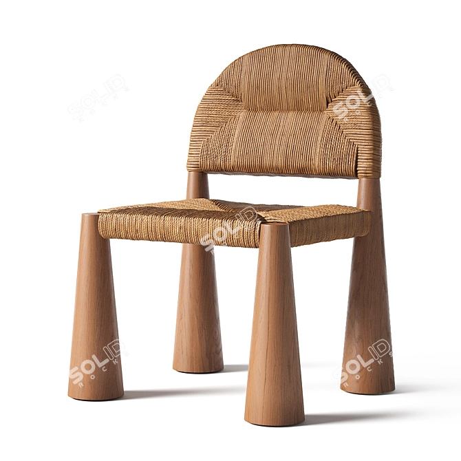 Modern Geometric Design Chair 3D model image 1