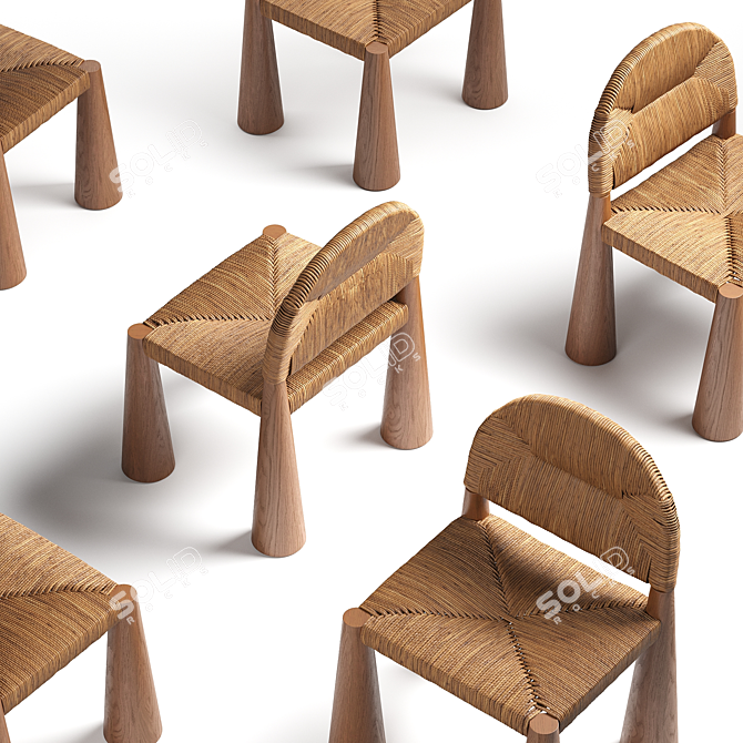 Modern Geometric Design Chair 3D model image 4