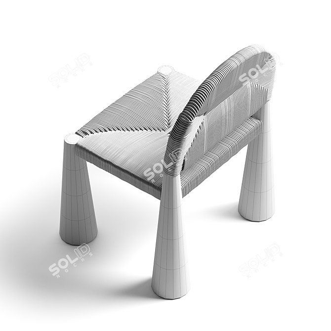 Modern Geometric Design Chair 3D model image 5