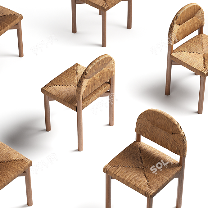 French-Inspired Grace Dining Chair 3D model image 4