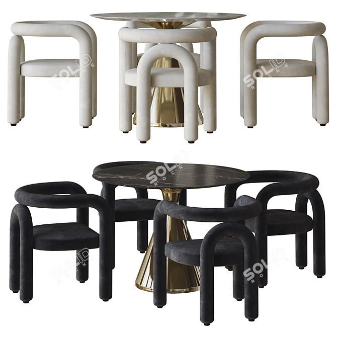 Acia Dining Set 3D Model 3D model image 1