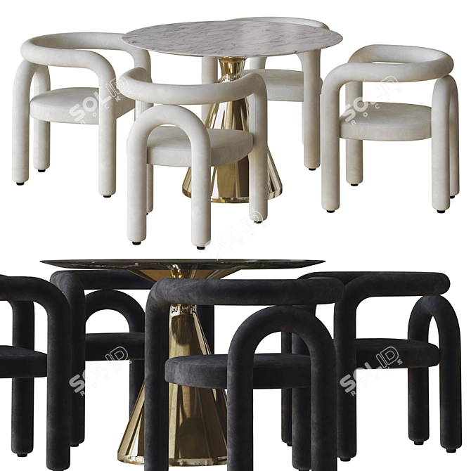 Acia Dining Set 3D Model 3D model image 2