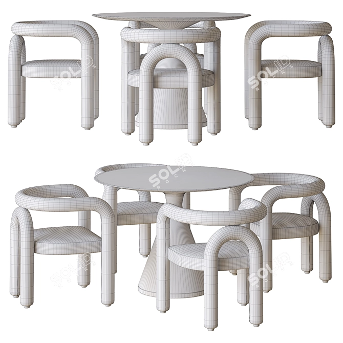 Acia Dining Set 3D Model 3D model image 3