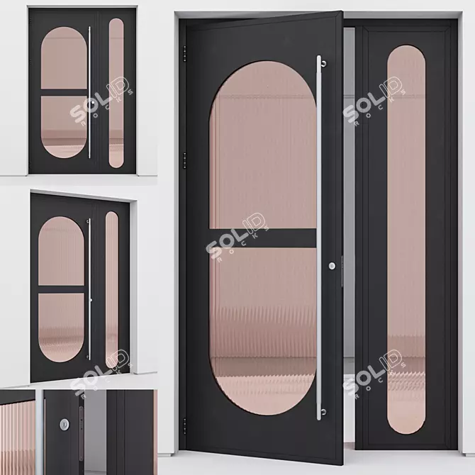 Modern Aluminium Entry Door 325 3D model image 1