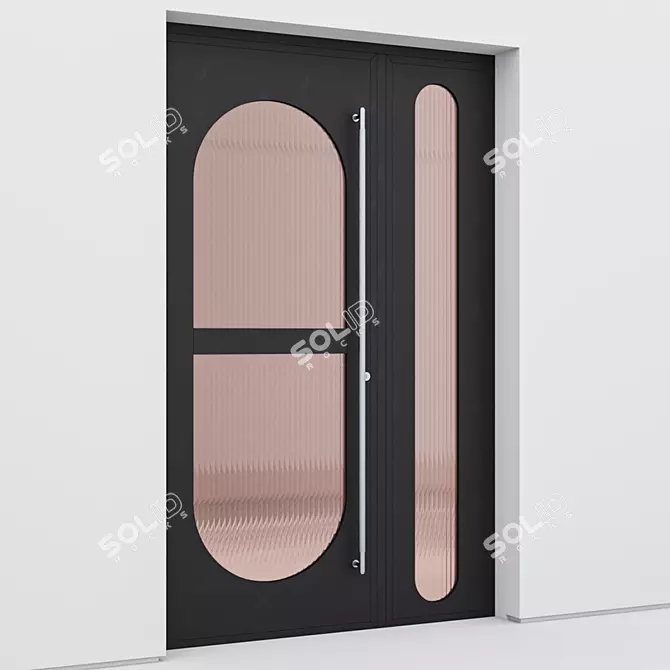 Modern Aluminium Entry Door 325 3D model image 2