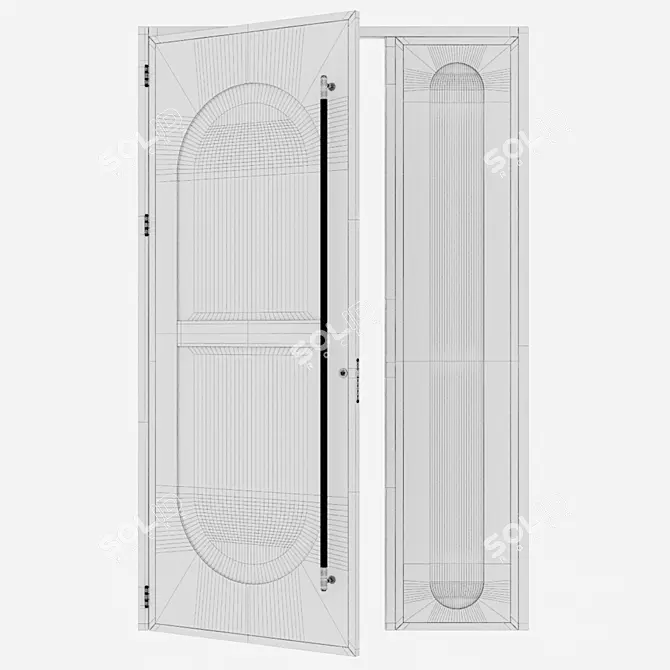 Modern Aluminium Entry Door 325 3D model image 4