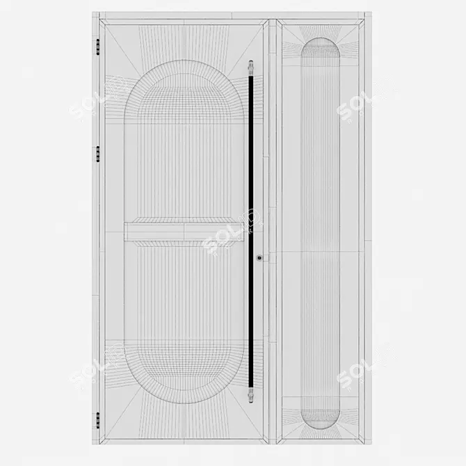 Modern Aluminium Entry Door 325 3D model image 5