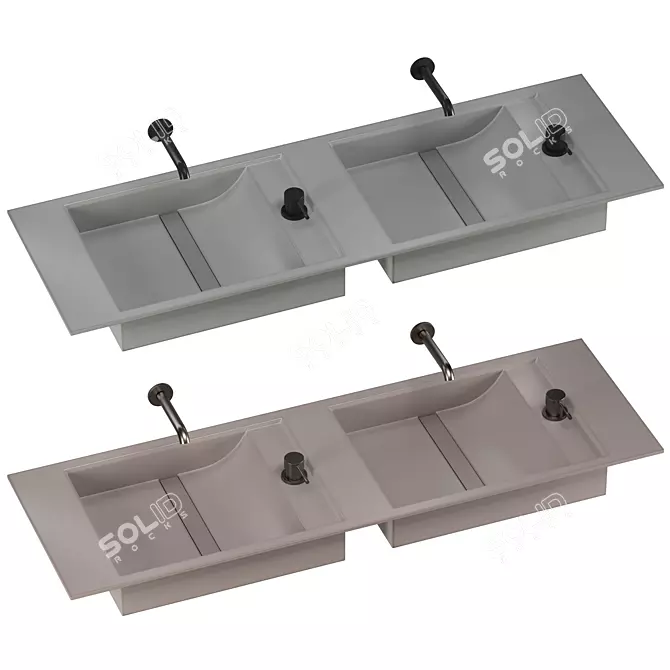 Modern Top Washbasin Set 3D model image 3