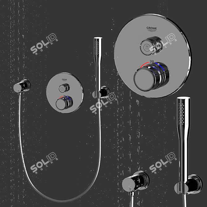 Grohe Wall-Mounted Shower Set 3D model image 3