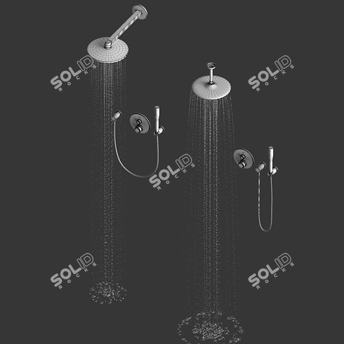 Grohe Wall-Mounted Shower Set 3D model image 5