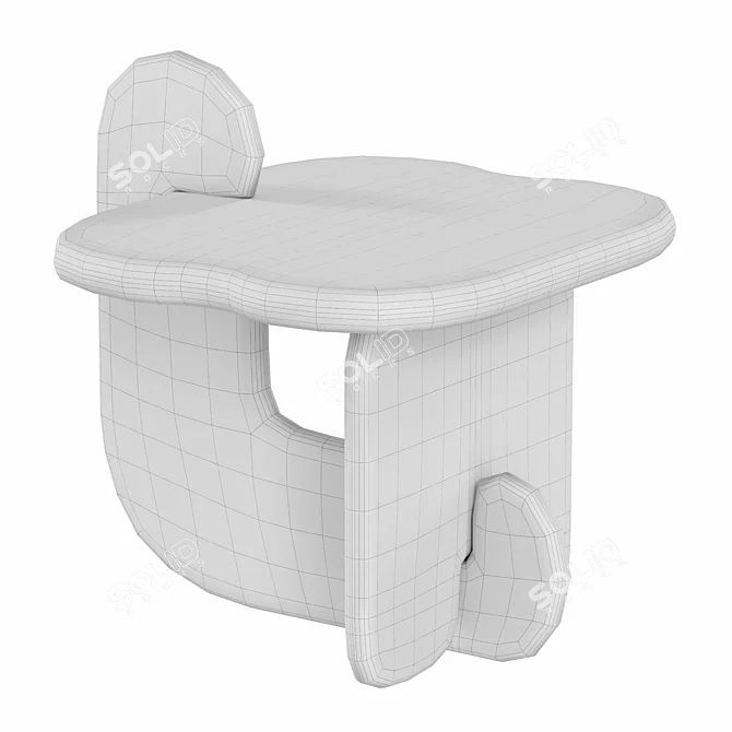 Elegant Resin Side Table 3D model image 2