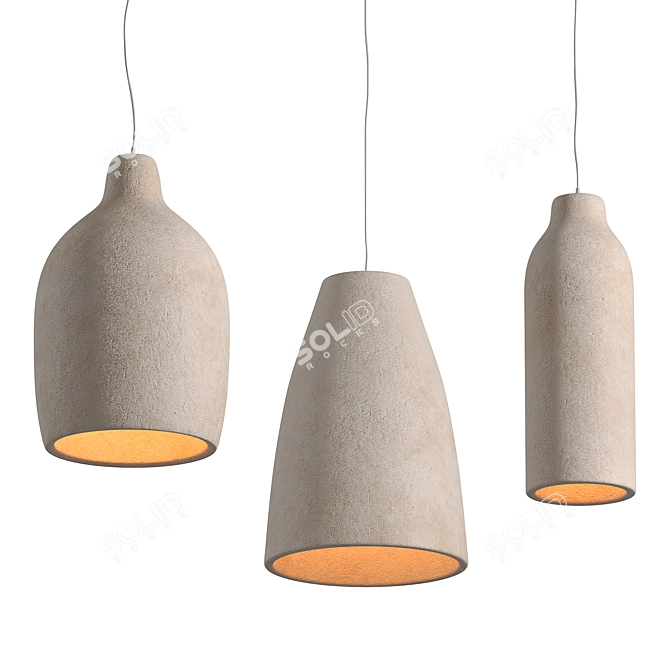 Modern Metal Agustin Pendant Light 3D model image 1