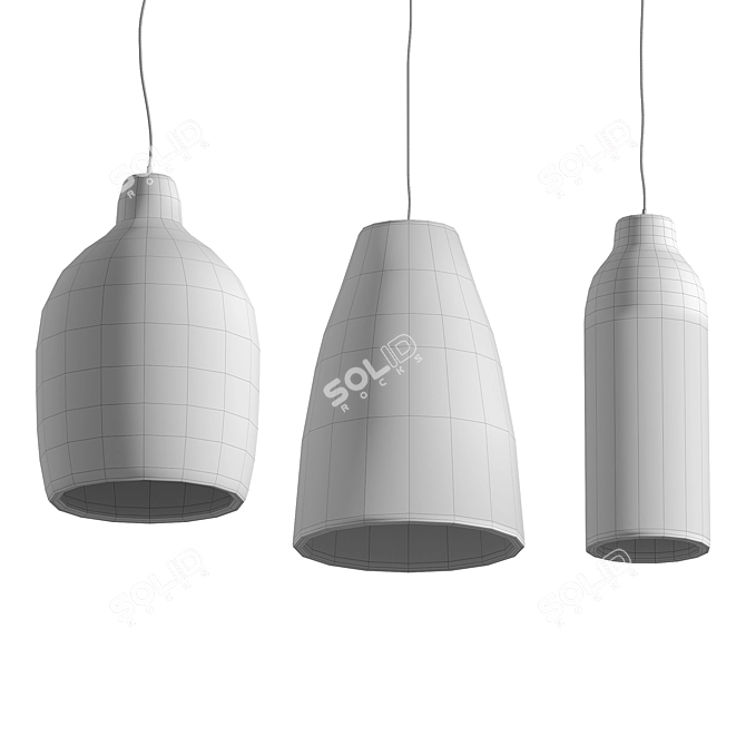 Modern Metal Agustin Pendant Light 3D model image 3