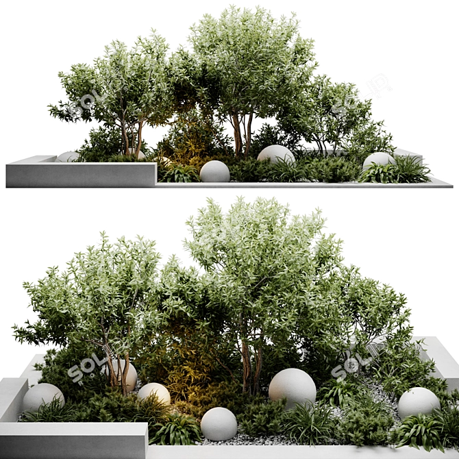 Lush Outdoor Plants Display 3D model image 1