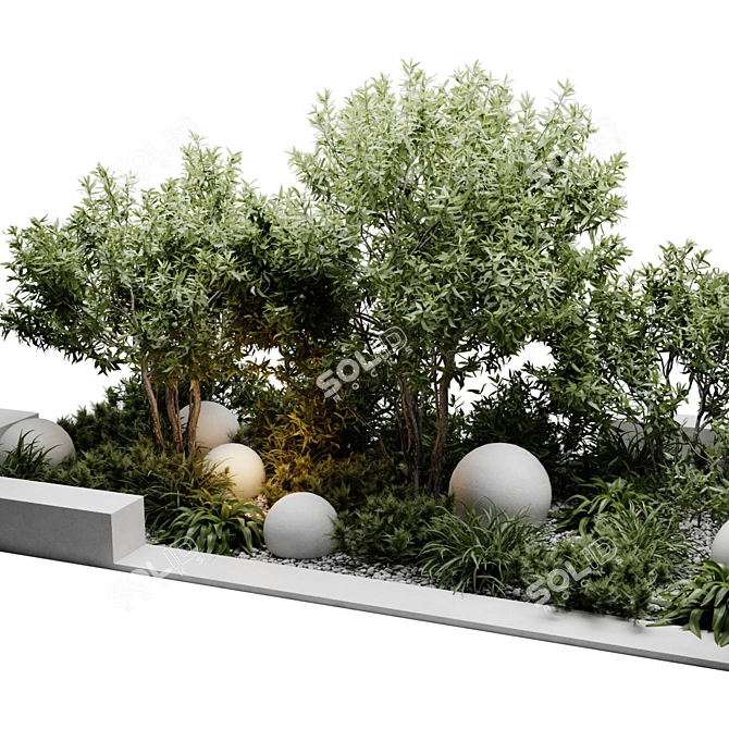 Lush Outdoor Plants Display 3D model image 3