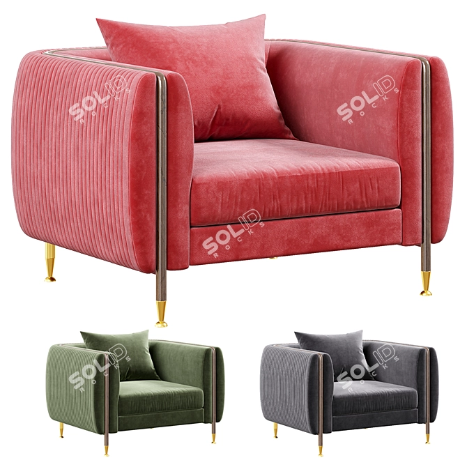 Contemporary Barlow Armchair in 3D 3D model image 1