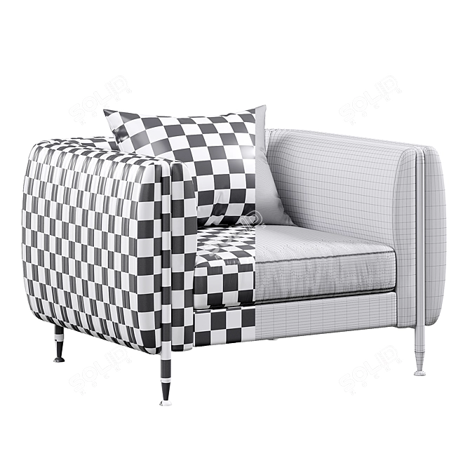 Contemporary Barlow Armchair in 3D 3D model image 2