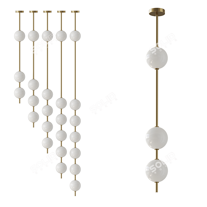 Elegant Brass Globe Lamp Stand 3D model image 1