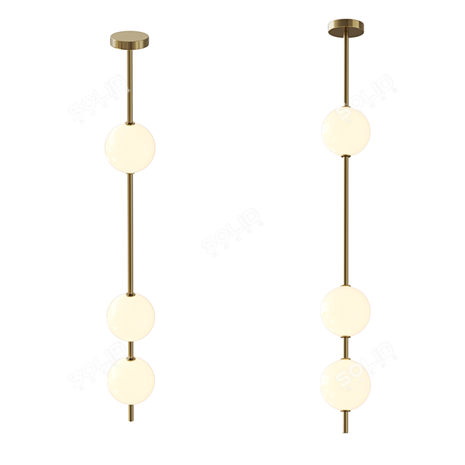Elegant Brass Globe Lamp Stand 3D model image 2