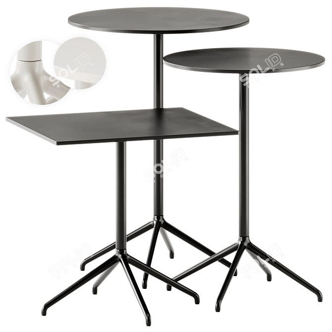 Muuto Still Cafe Table Set 3D model image 1