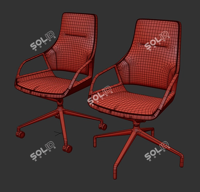 Transformed Turbo Conference Chair 3D model image 6