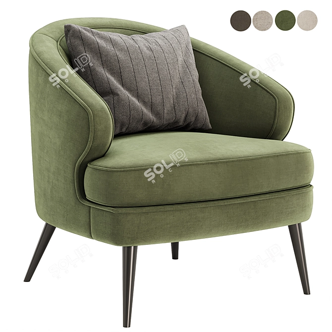 Colorful Peter Armchair in 4 Shades 3D model image 2