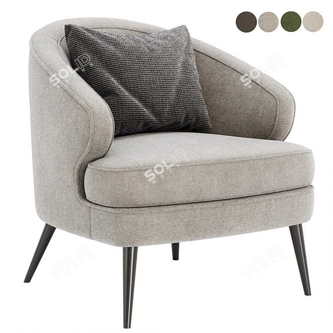 Colorful Peter Armchair in 4 Shades 3D model image 3