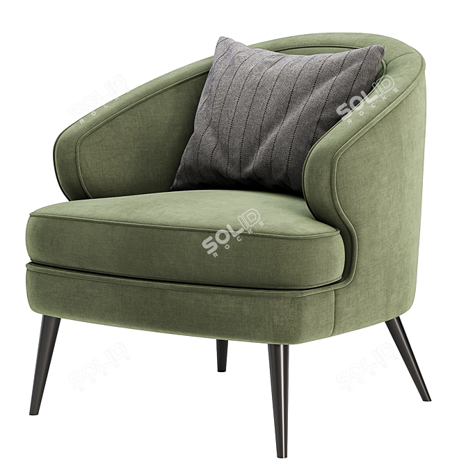 Colorful Peter Armchair in 4 Shades 3D model image 5