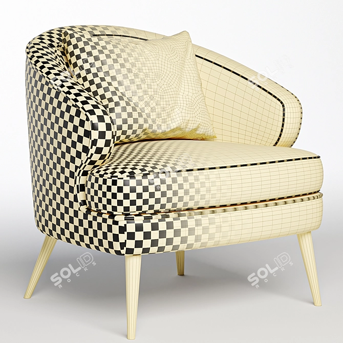 Colorful Peter Armchair in 4 Shades 3D model image 7