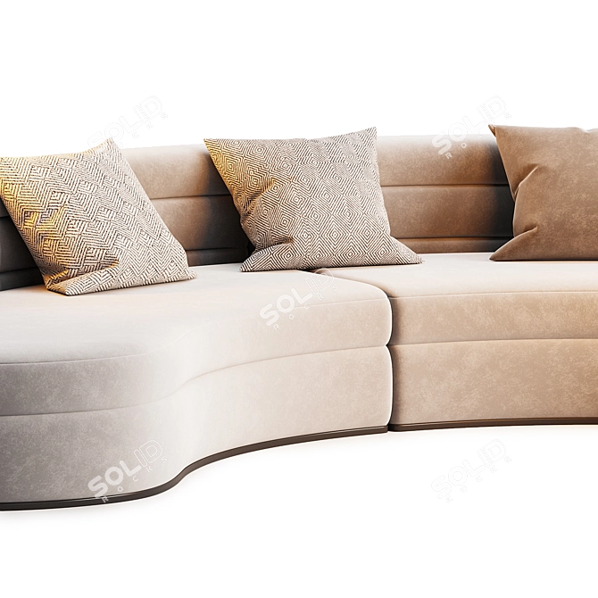 Lennox Boucle Cream Sofa 3D model image 2