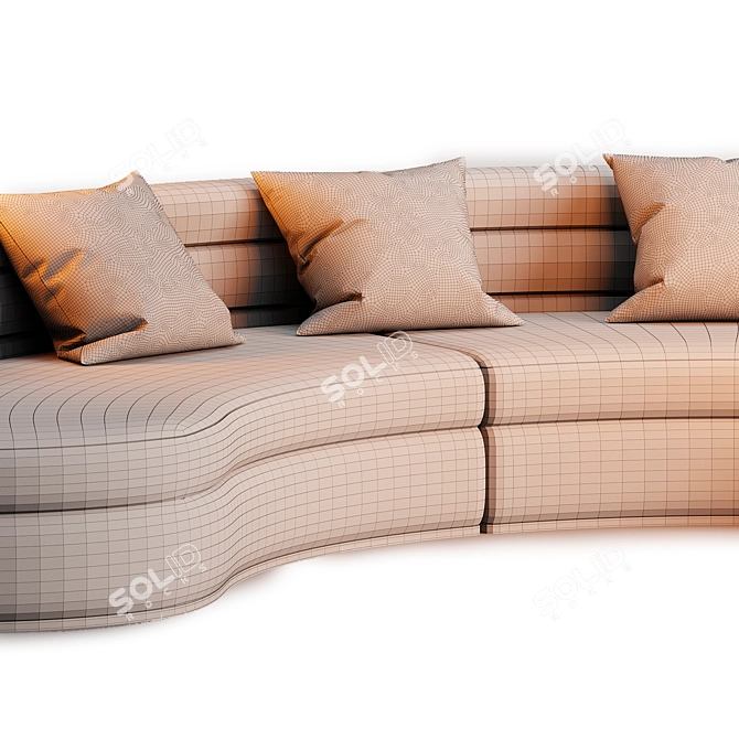 Lennox Boucle Cream Sofa 3D model image 3